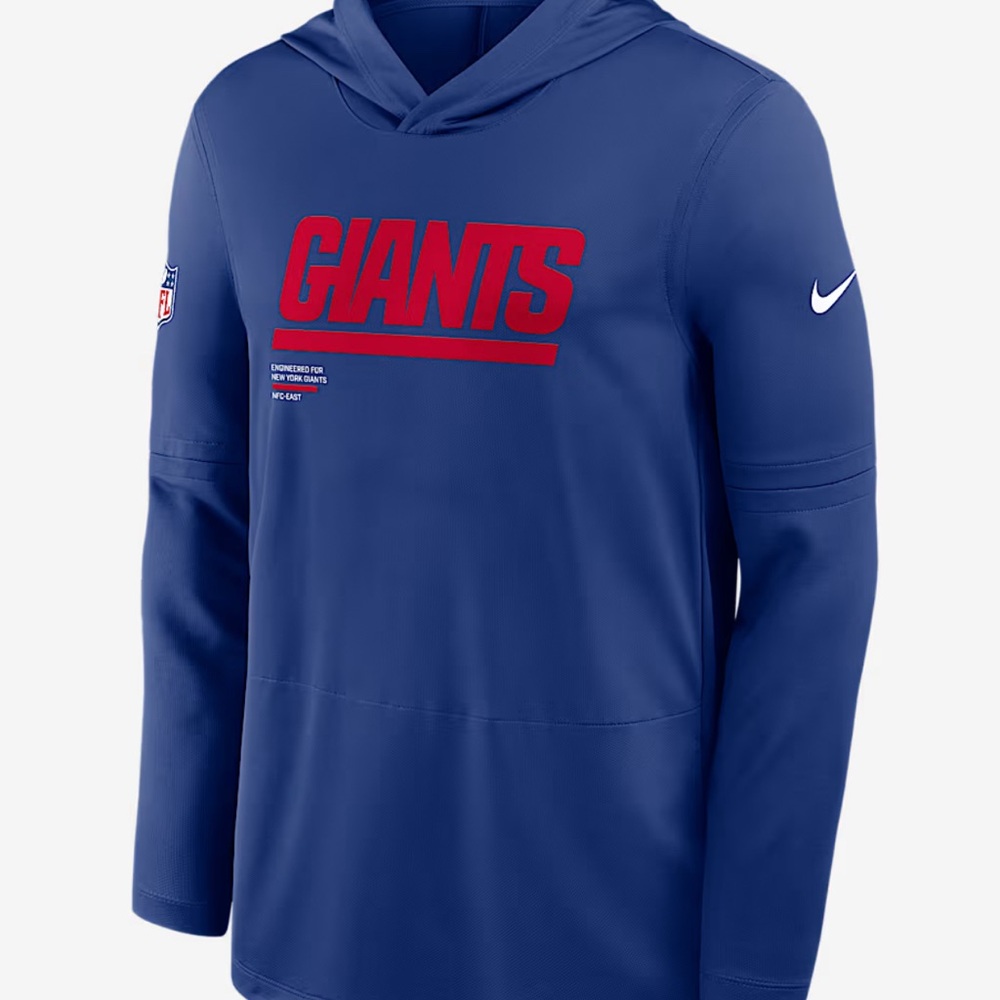 New York Giants Pure Fury Sideline
Men's Nike Dri-FIT NFL Long-Sleeve Hooded Top